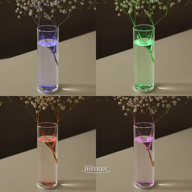 Подсветка для вазы Colorful Time 5 см, на батарейках Edelman