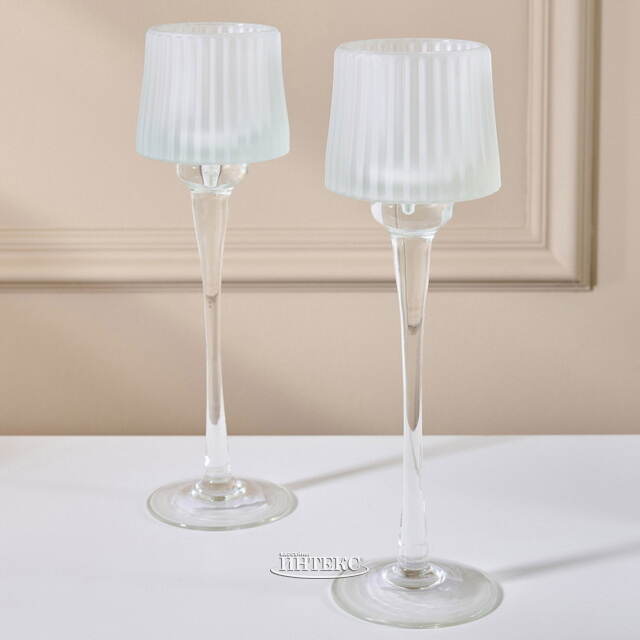 Стеклянный подсвечник-бокал Foscolo White 27 см EDG (ЭДГ)