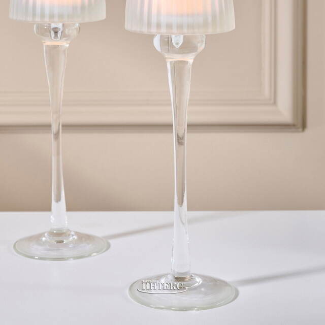 Стеклянный подсвечник-бокал Foscolo White 27 см EDG (ЭДГ)