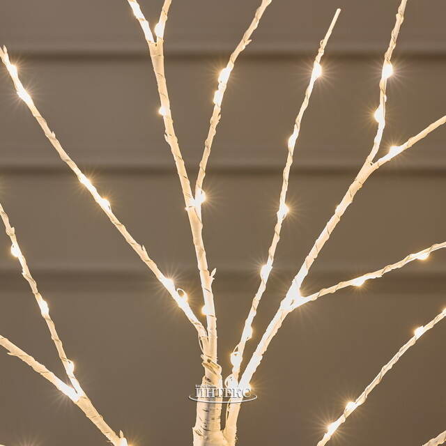 Светодиодное дерево Белая Береза 60 см, 96 теплых белых LED ламп, на батарейках, IP20 Edelman (Эдельман)