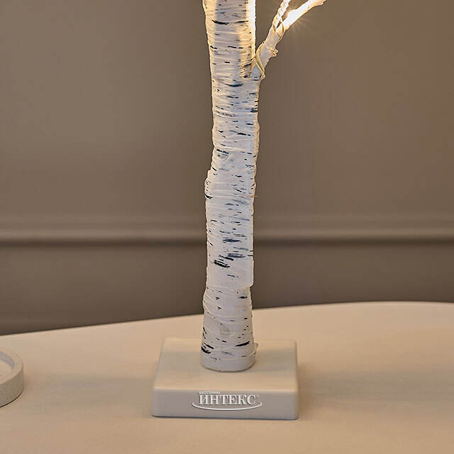 Светодиодное дерево Белая Береза 60 см, 96 теплых белых LED ламп, на батарейках, IP20 Edelman (Эдельман)