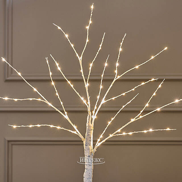 Светодиодное дерево Белая Береза 60 см, 96 теплых белых LED ламп, на батарейках, IP20 Edelman (Эдельман)