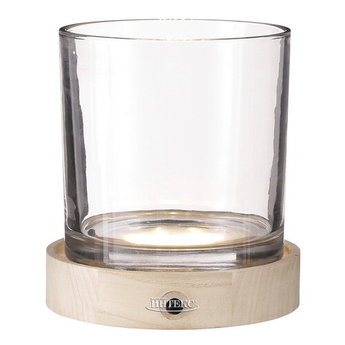 Стеклянная ваза Cloverdale 18 см с подсветкой, на батарейках Edelman
