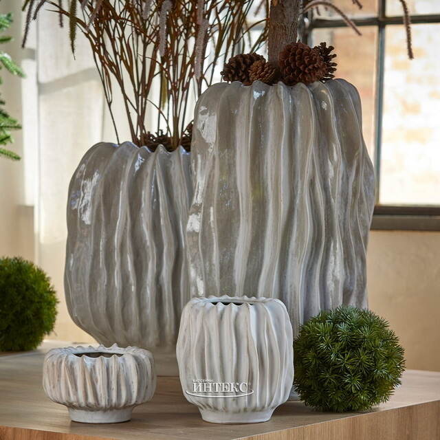 Керамическое кашпо Chakra Righe 20*12 см EDG