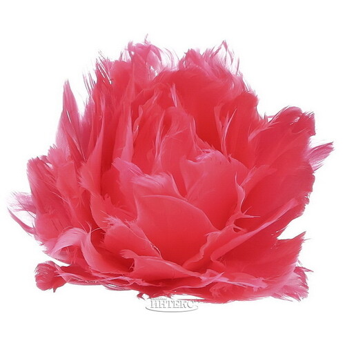 Искусственный цветок из перьев Dafne 12 см розовый, клипса Edelman