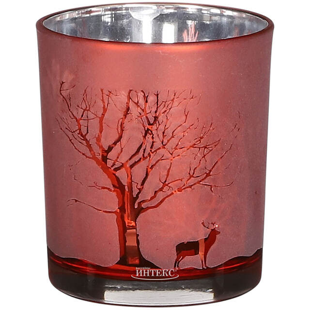 Декоративный подсвечник стакан Адальюр 10 см красный Edelman (Эдельман)