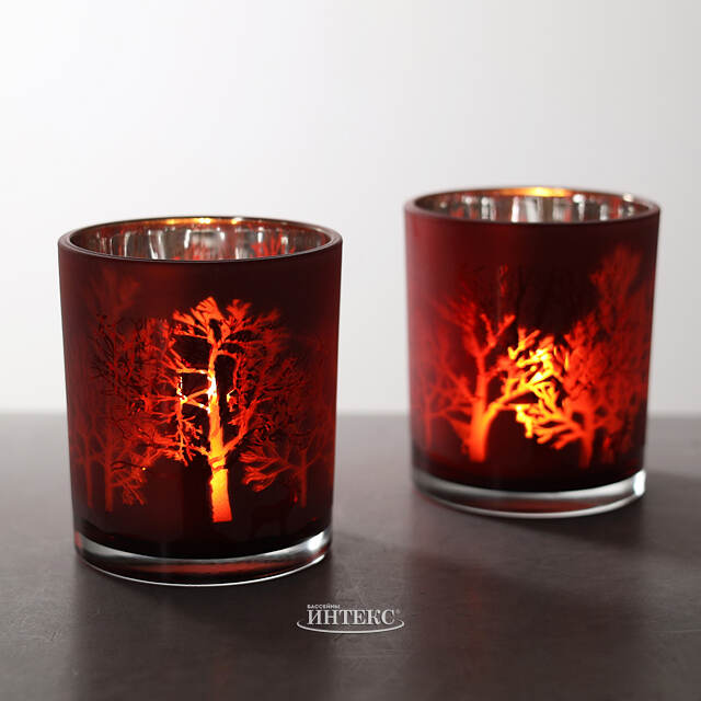 Декоративный подсвечник стакан Адальюр 10 см красный Edelman (Эдельман)