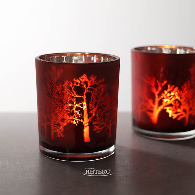 Декоративный подсвечник стакан Адальюр 10 см красный Edelman (Эдельман)