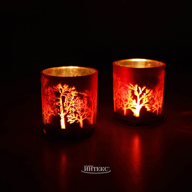 Декоративный подсвечник стакан Адальюр 10 см красный Edelman (Эдельман)