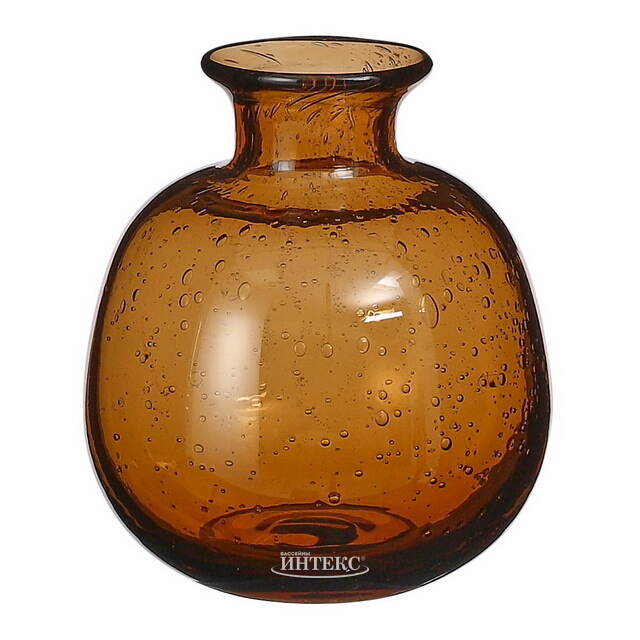 Стеклянная ваза-подсвечник Эрнестина 11 см коричневая Edelman