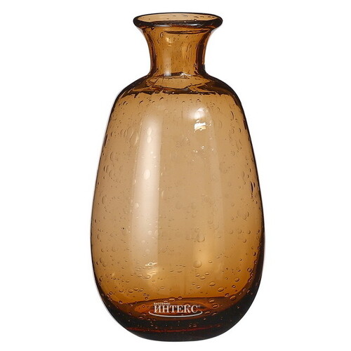 Стеклянная ваза Эрнестина 17 см коричневая Edelman