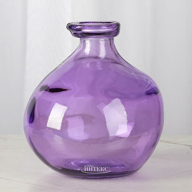 Стеклянная ваза Ронель 18 см лиловая Edelman