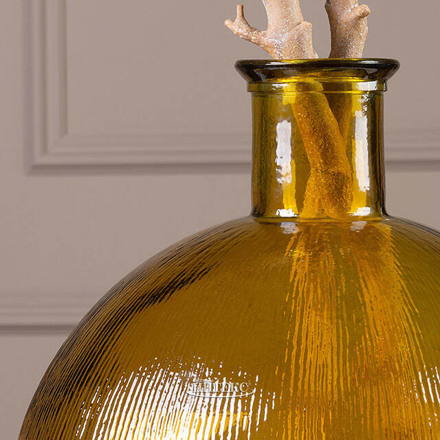 Стеклянная ваза-бутылка Gabello 42 см охровая Edelman
