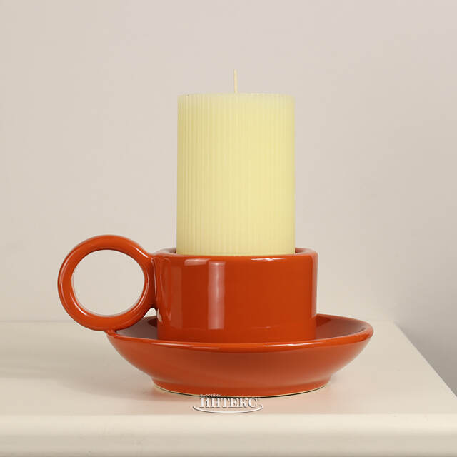 Керамический подсвечник Adelboden 18 см оранжевый Edelman