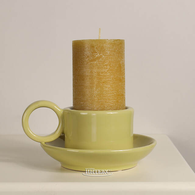 Керамический подсвечник Adelboden 18 см горчичный Edelman