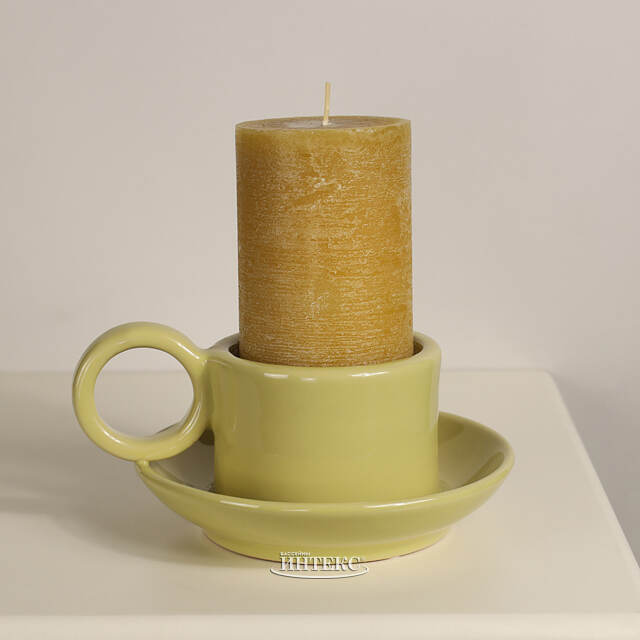 Керамический подсвечник Adelboden 18 см горчичный Edelman