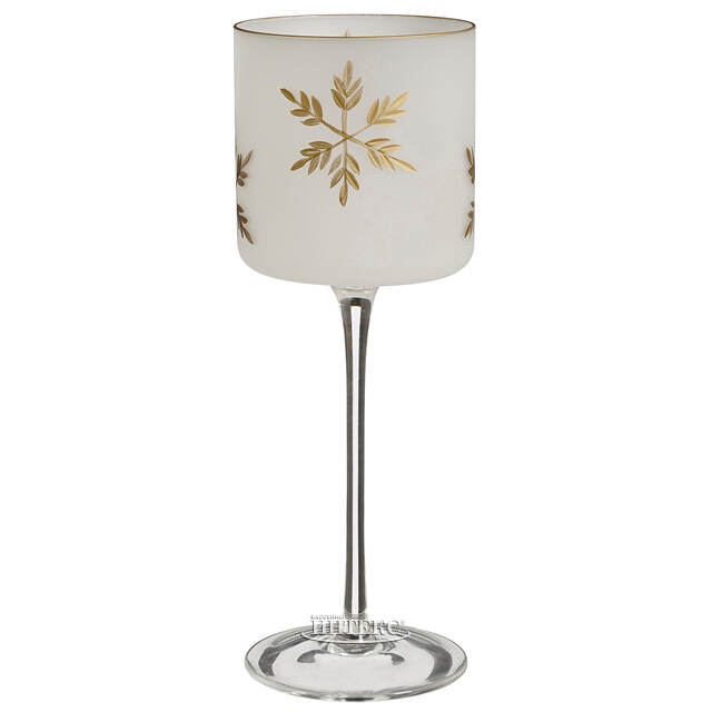 Стеклянный подсвечник Hurricane Light - Снежинка 25 см золотой Edelman (Эдельман)