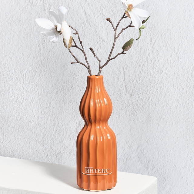 Керамическая ваза Сиракьюс 20 см оранжевая Edelman