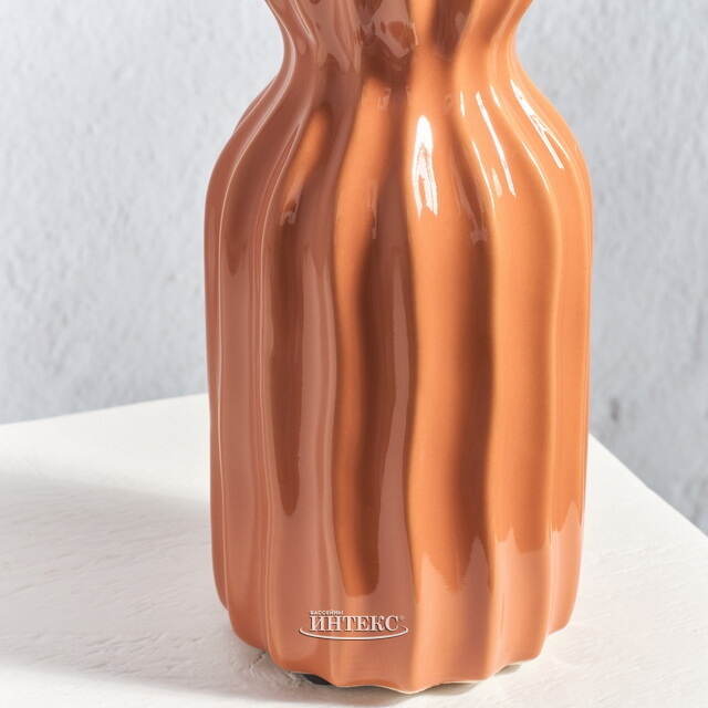 Керамическая ваза Сиракьюс 20 см оранжевая Edelman