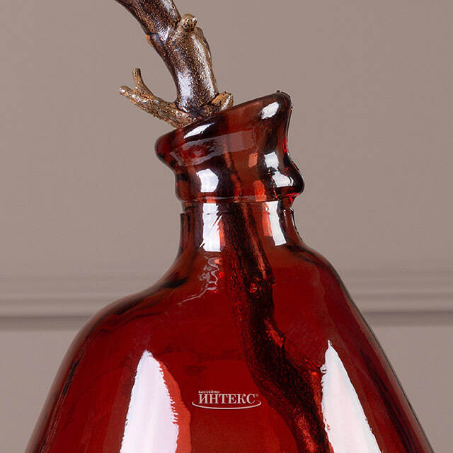 Стеклянная ваза-бутылка Серенгети Марун 47 см  Edelman (Эдельман)