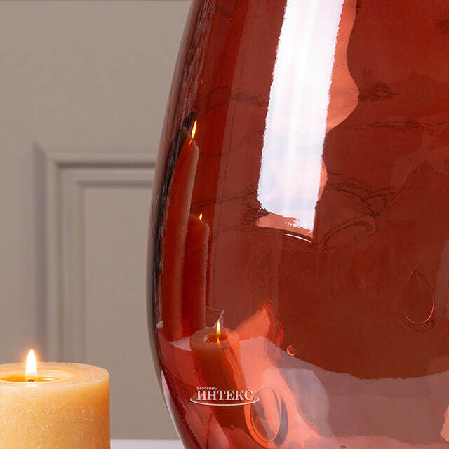 Стеклянная ваза-бутылка Серенгети Марун 47 см  Edelman (Эдельман)