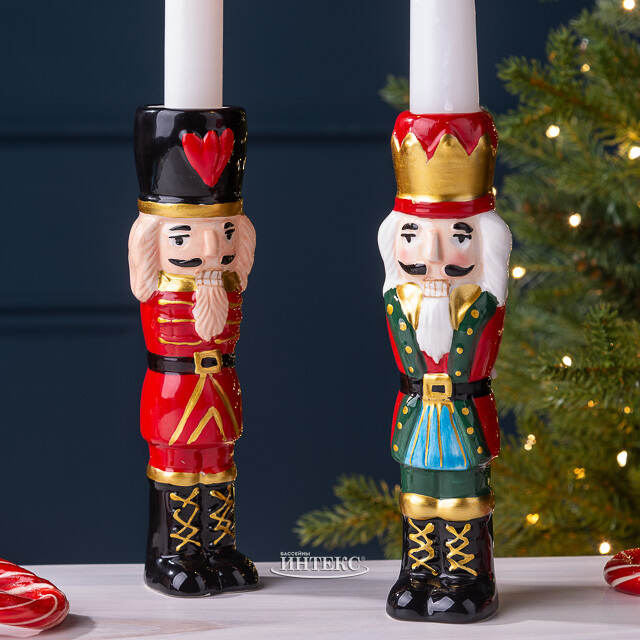 Набор декоративных подсвечников Щелкунчики 18 см, 2 шт Edelman (Эдельман)