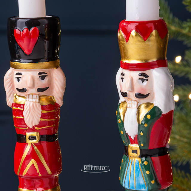 Набор декоративных подсвечников Щелкунчики 18 см, 2 шт Edelman (Эдельман)