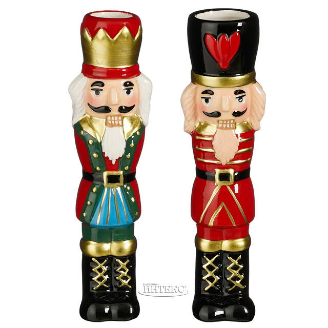 Набор декоративных подсвечников Щелкунчики 18 см, 2 шт Edelman (Эдельман)