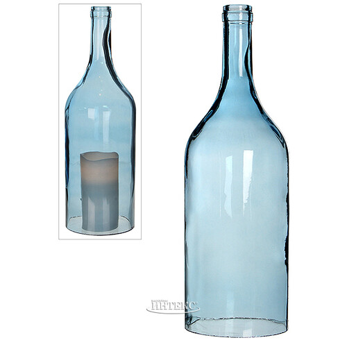 Декоративный подсвечник Бутыль 45*15 см голубой Edelman
