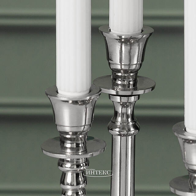 Набор подсвечников-канделябров Бланше на подносе 23 см, 4 шт Boltze