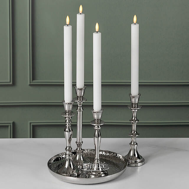 Набор подсвечников-канделябров Бланше на подносе 23 см, 4 шт Boltze