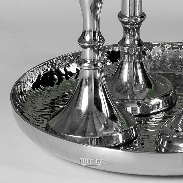 Набор подсвечников-канделябров Бланше на подносе 23 см, 4 шт Boltze