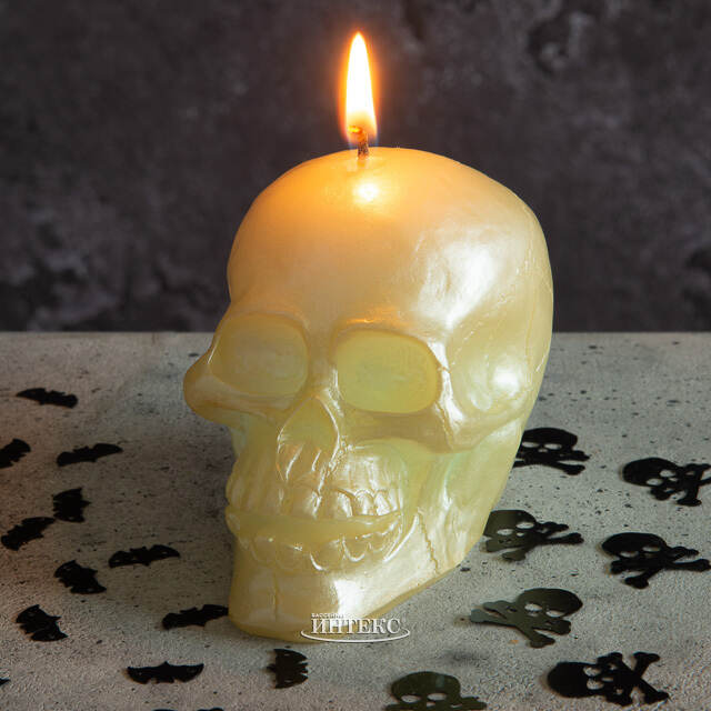 Декоративная свеча-хамелеон Череп 8 см Омский Свечной