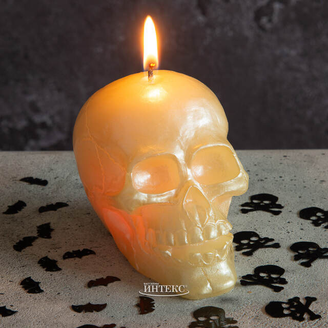 Декоративная свеча-хамелеон Череп 8 см Омский Свечной