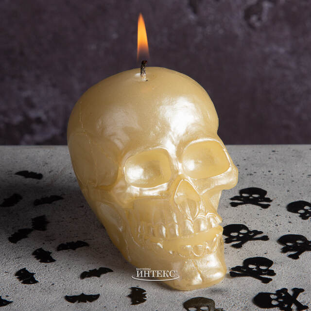 Декоративная свеча-хамелеон Череп 8 см Омский Свечной