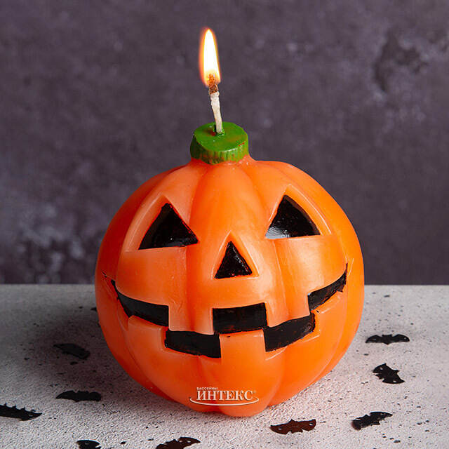 Декоративная свеча Джек-фонарь 9 см Омский Свечной