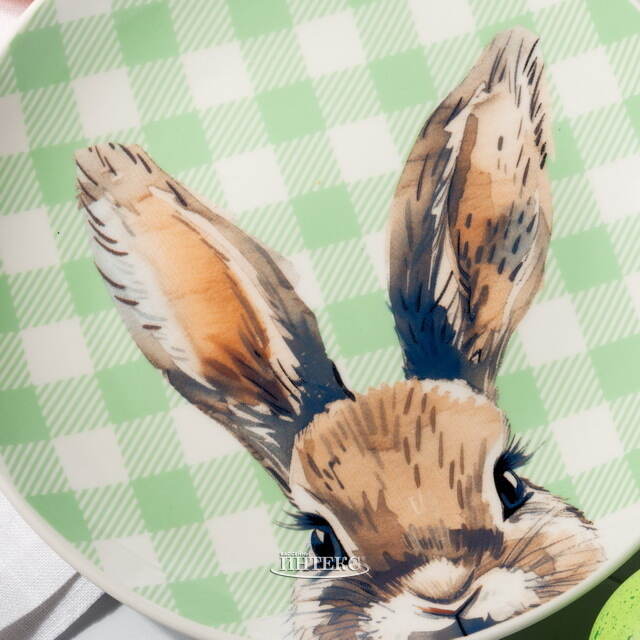 Пасхальное блюдо Пасхальный Зайка 19 см зеленое Koopman (Купман)