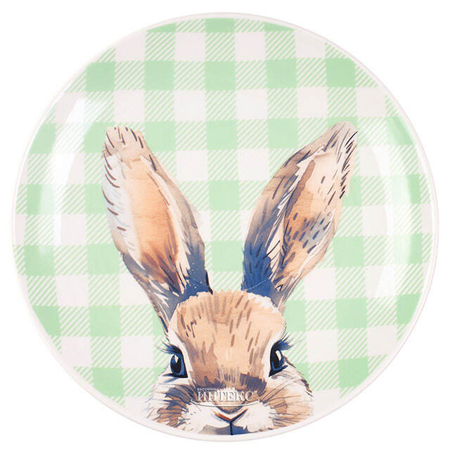 Пасхальное блюдо Пасхальный Зайка 19 см зеленое Koopman