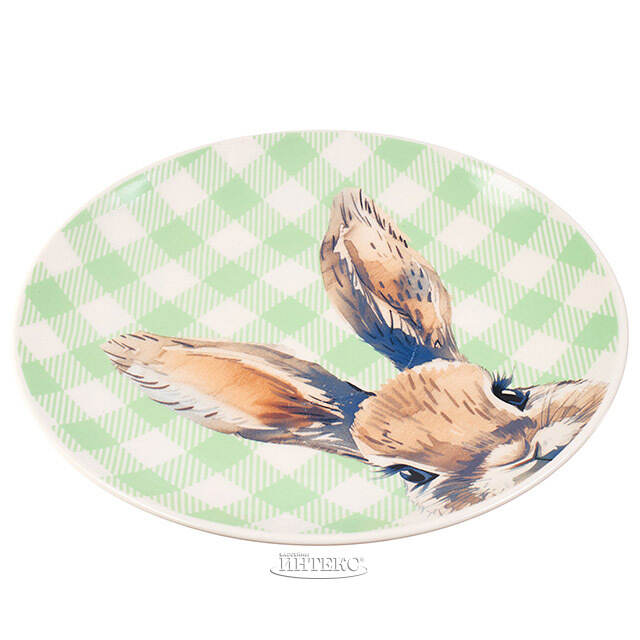 Пасхальное блюдо Пасхальный Зайка 19 см зеленое Koopman