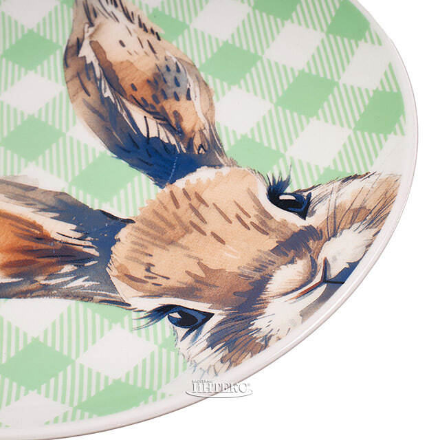 Пасхальное блюдо Пасхальный Зайка 19 см зеленое Koopman