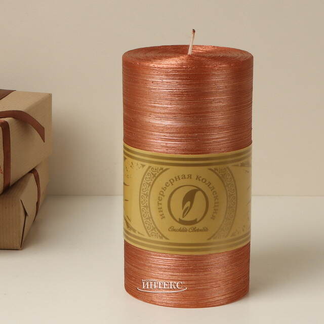 Декоративная свеча Ливорно Металлик 150*80 мм бронзовая Омский Свечной