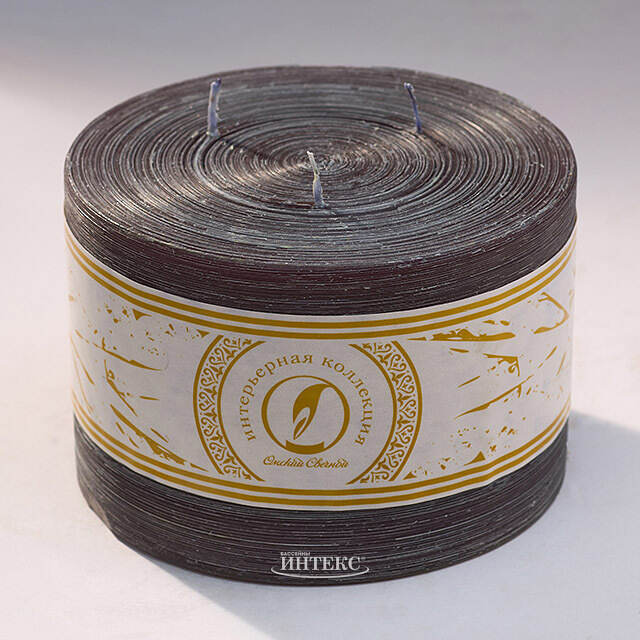 Большая свеча с тремя фитилями Ливорно Рустик 105*150 мм черная Омский Свечной