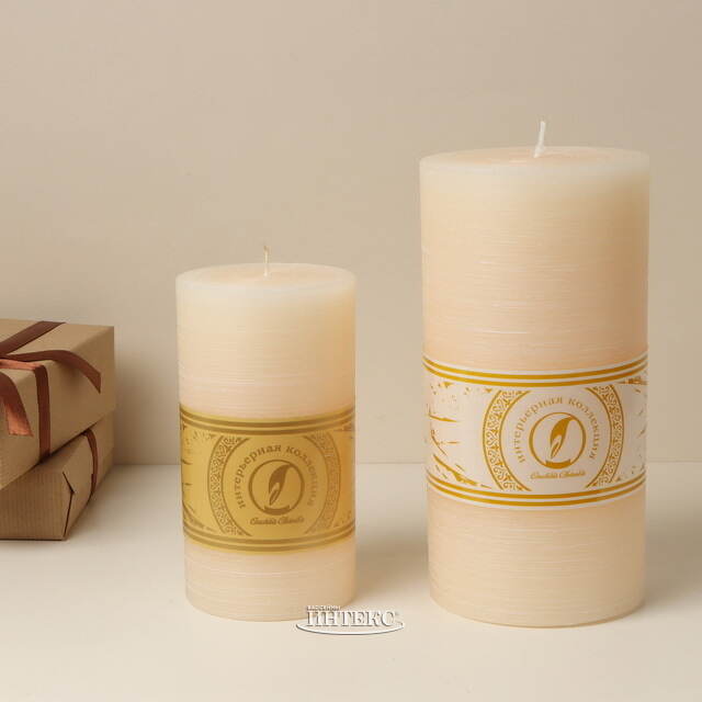 Декоративная свеча Ливорно Рустик 150*80 мм кремовая Омский Свечной