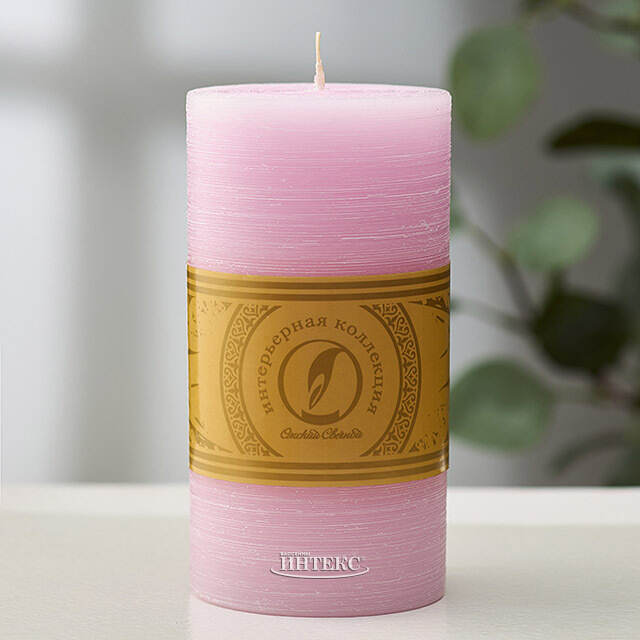 Декоративная свеча Ливорно Рустик 150*80 мм сиреневая Омский Свечной