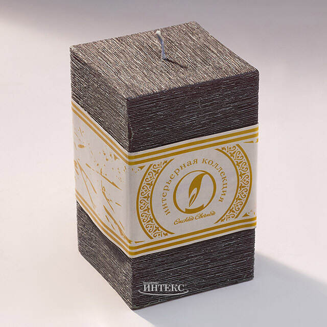 Свеча квадратная Бергамо Рустик 125*75 мм черная Омский Свечной