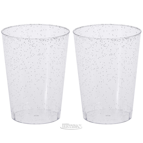 Пластиковые стаканы Фейерверк с мелкими блестками 12 см, 4 шт, 300 мл Koopman