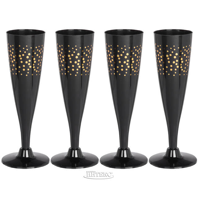 Пластиковые бокалы для шампанского Обсидиан 4 шт Koopman
