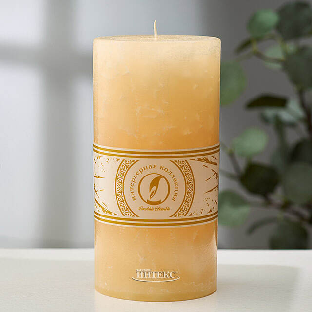 Декоративная свеча Ливорно Marble 205*100 мм кремовая Омский Свечной