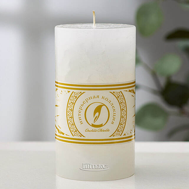 Декоративная свеча Ливорно Marble 150*80 мм белая Омский Свечной