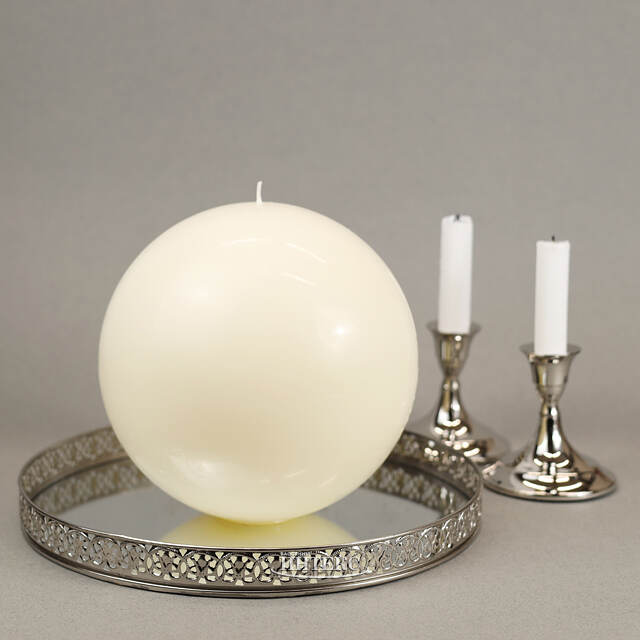 Свеча шар Redondo 20 см слоновая кость Омский Свечной